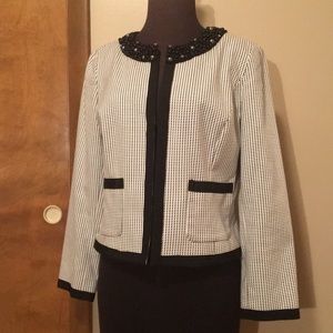 ETCETERA blazer with beading at neck